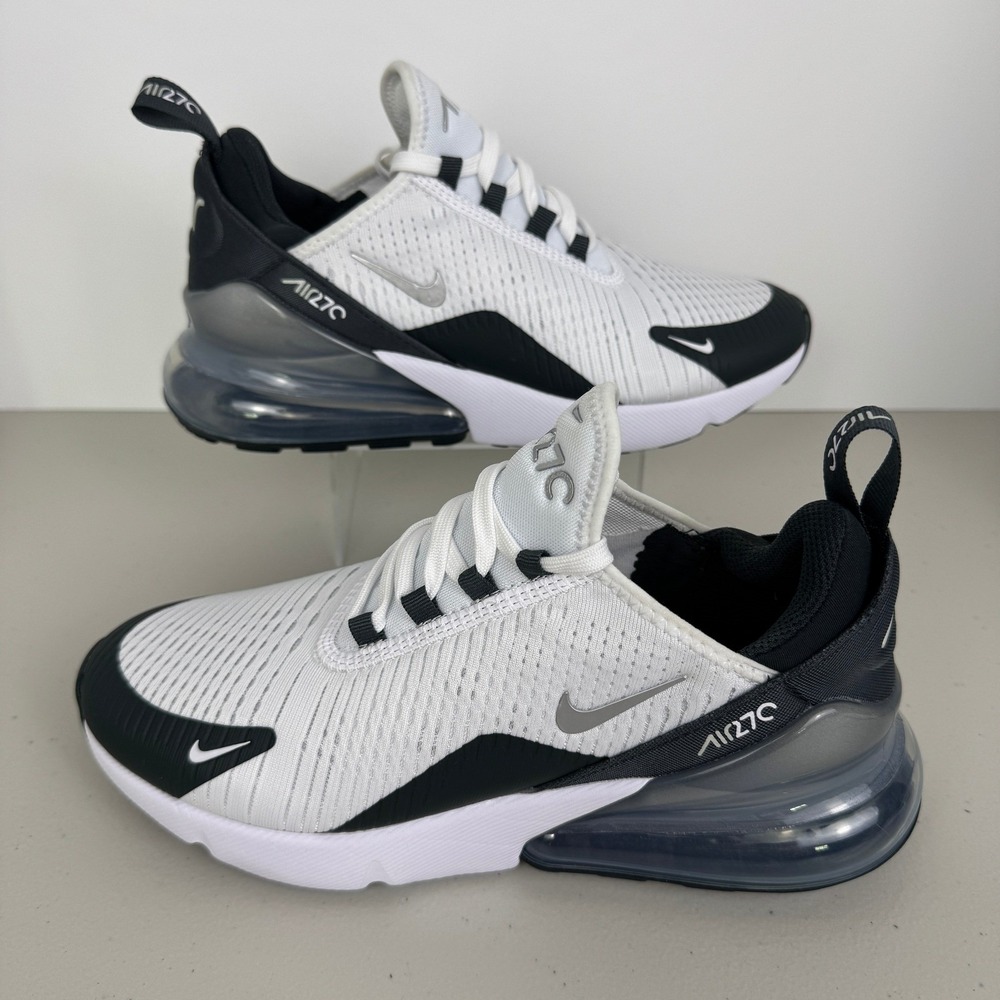 Nike Air Max 270 White Black Silver Running Shoes DQ7652-100 Women Size 8 NEW - Picture 2 of 16